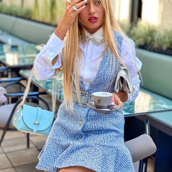 Zara RUFFLED TEXTURED PINAFORE DRESS - Picture 4 of 17